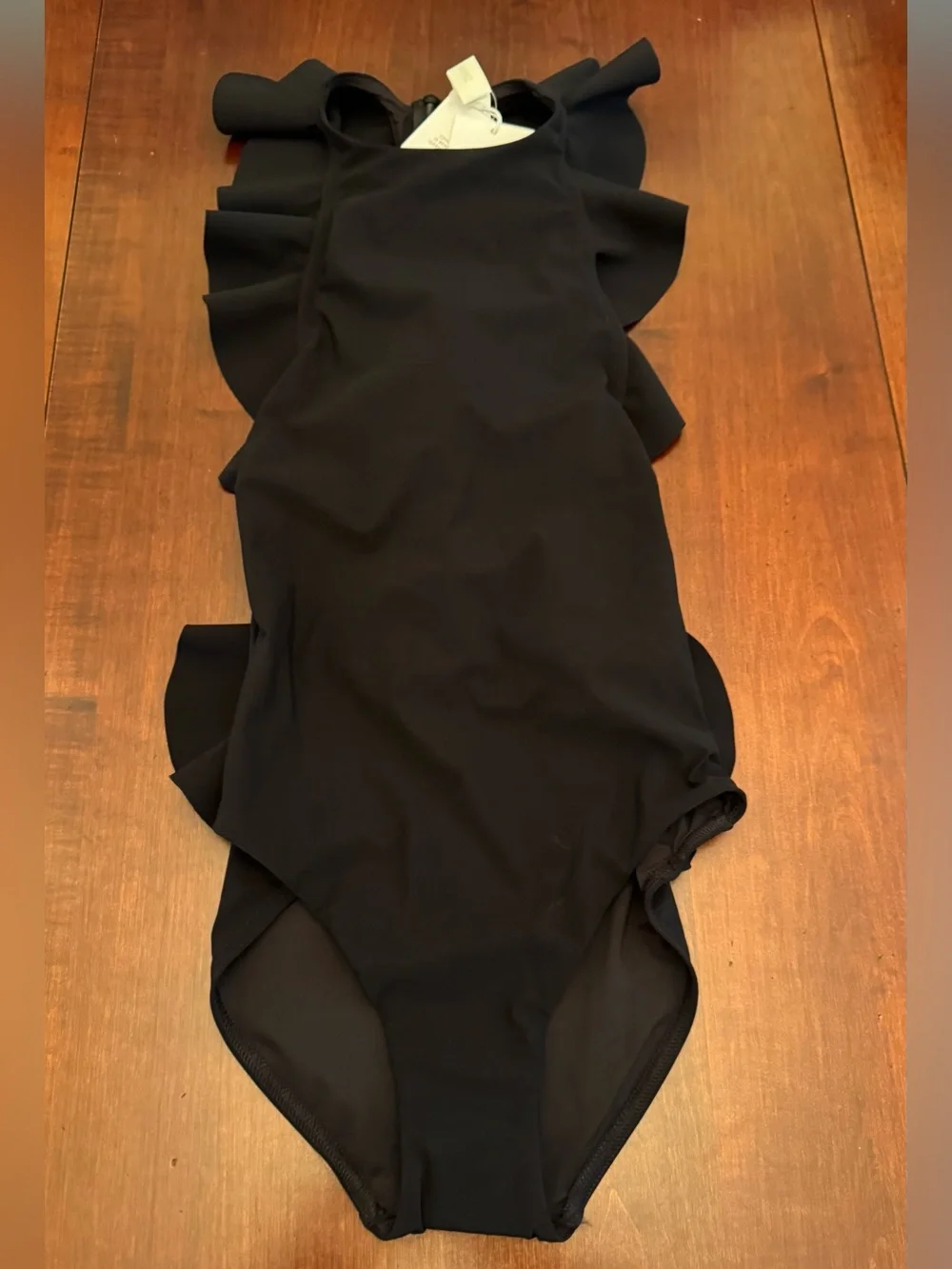 Zimmermann Black Ruffle-Trim One-Piece Swimsuit - Picture 2 of 5